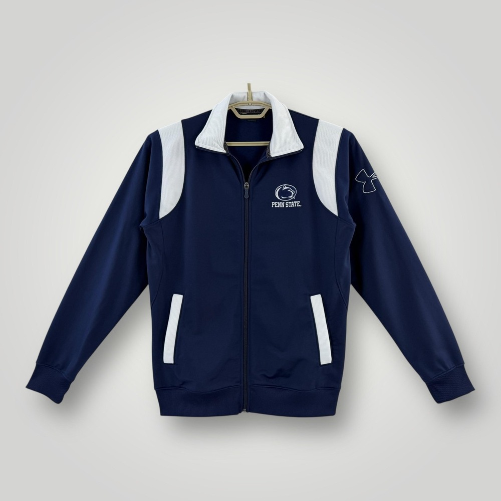 Penn State Nittany Lions Jacket Mens Small Navy Blue NCAA Under Armour Full Zip